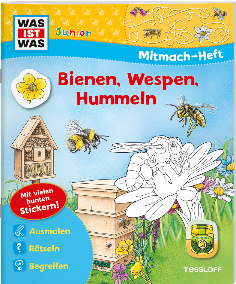 WAS IST WAS Junior Mitmach-Heft Bienen, Wespen, Hummeln main product photo