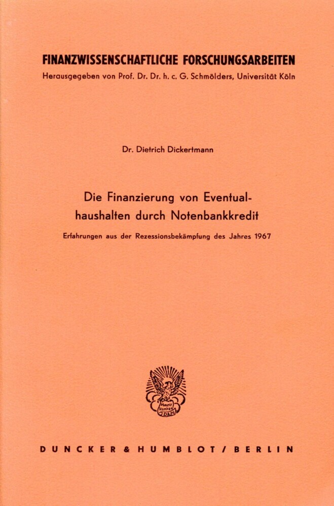 Die Finanzierung von Eventualhaushalten durch Notenbankkredit. main product photo
