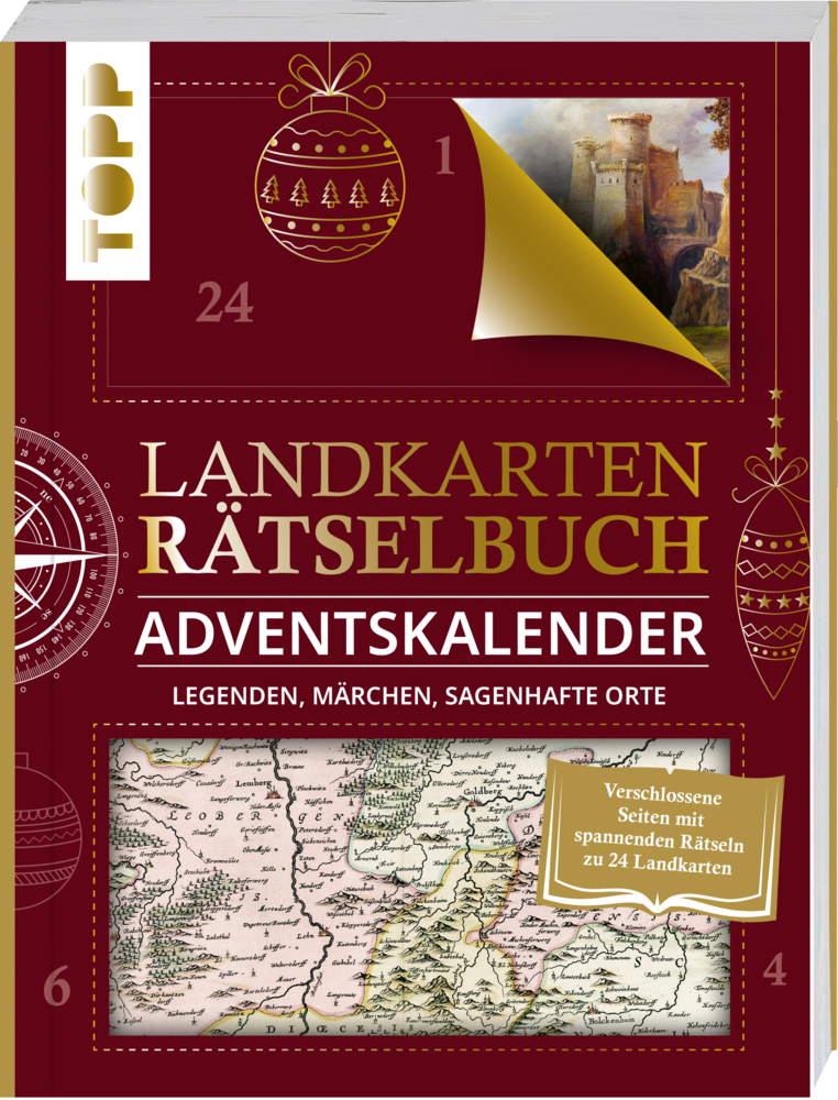 Landkarten Rätselbuch Adventskalender. Legenden, Märchen, sagenhafte Orte main product photo