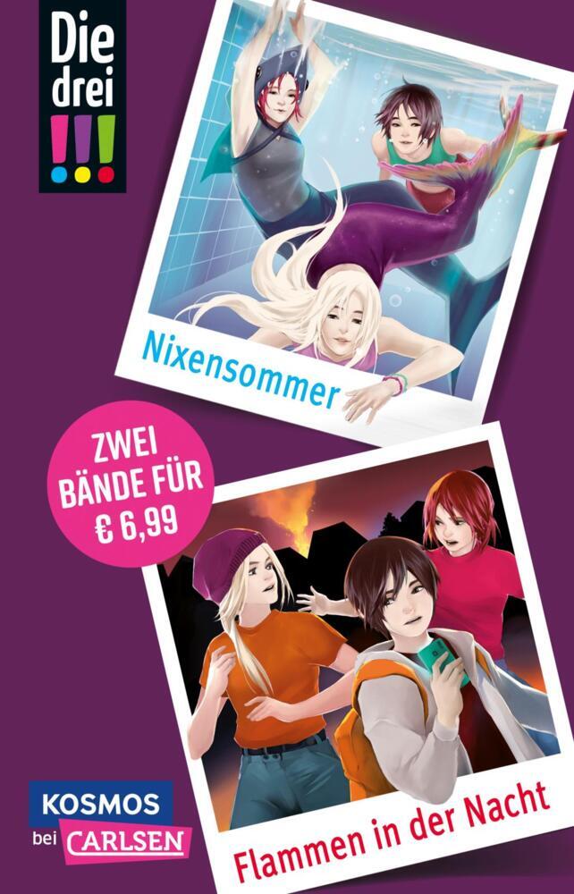 Die drei !!!: Doppelband - Enthält die Bände: Nixensommer / Flammen in der Nacht main product photo