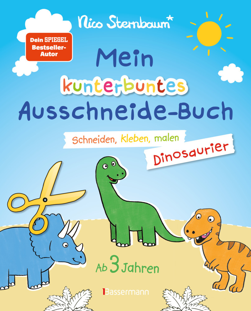 Mein kunterbuntes Ausschneidebuch - Dinosaurier. Schneiden, kleben, malen für Kinder ab 3 Jahren. Mit Scherenführerschein main product photo