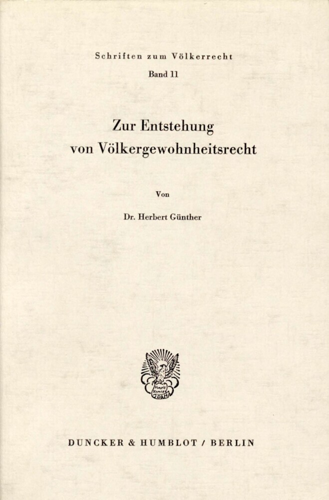 Zur Entstehung von Völkergewohnheitsrecht. main product photo