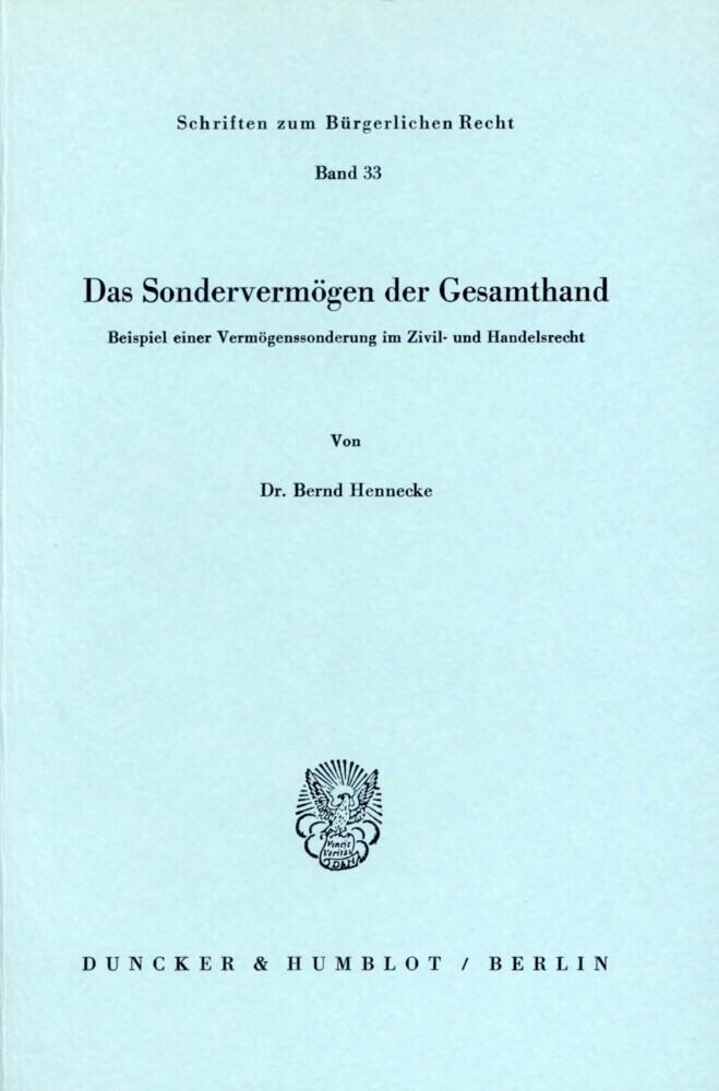 Das Sondervermögen der Gesamthand. main product photo