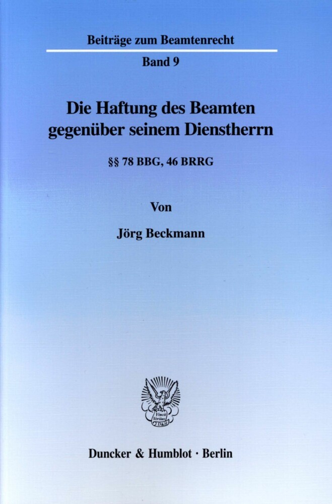 Die Haftung des Beamten gegenüber seinem Dienstherrn. main product photo