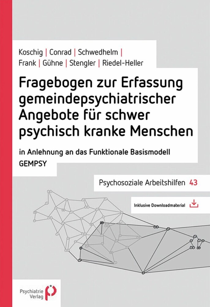 Fragebogen zur Erfassung gemeindepsychiatrischer Angebote für schwer psychisch kranke Menschen main product photo