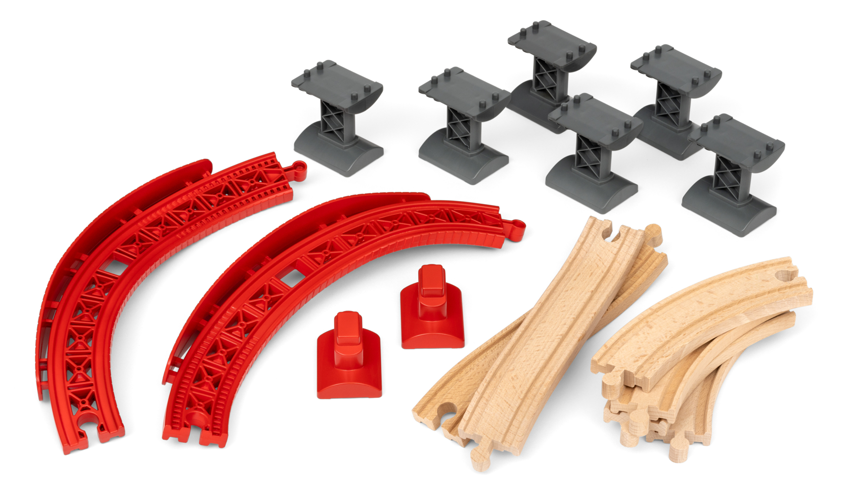 BRIO World 33995 Schienenpaket Berg und Tal - 16-teiliges Schienenpaket mit vielen tollen Layout-Möglichkeiten - Kompatibel mit allen Produkten der BRIO World und empfohlen für Kinder ab 3 Jahren main product photo