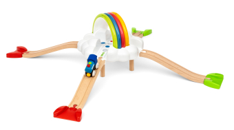 BRIO 36002 Mein erstes Bahn Regenbogen Set - Aufregendes Eisenbahn-Spiel mit kindgerechten Licht- und Soundeffekten - Passend zu allen Produkten der BRIO World und empfohlen für Kinder ab 18 Monaten