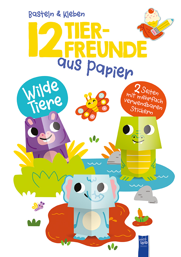 12 Tierfreunde aus Papier - Wilde Tiere main product photo