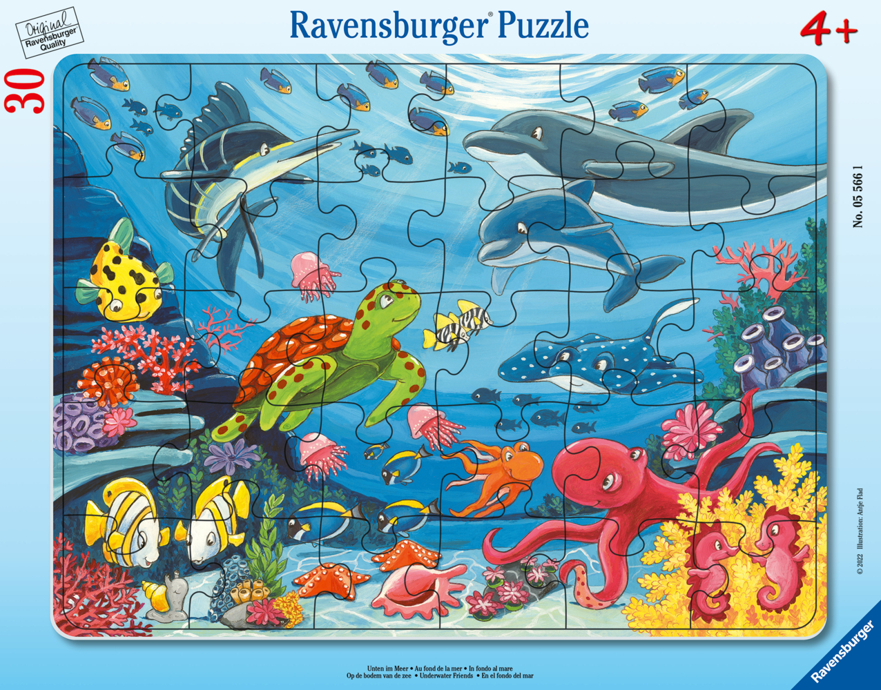 Ravensburger Kinderpuzzle - Unten im Meer - 30-48 Teile Rahmenpuzzle für Kinder ab 4 Jahren main product photo