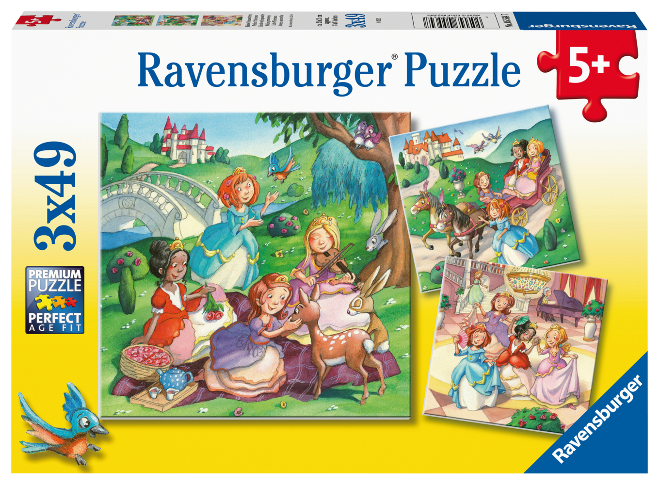 Ravensburger Kinderpuzzle - Kleine Prinzessinnen - 3x49 Teile Puzzle für Kinder ab 5 Jahren main product photo