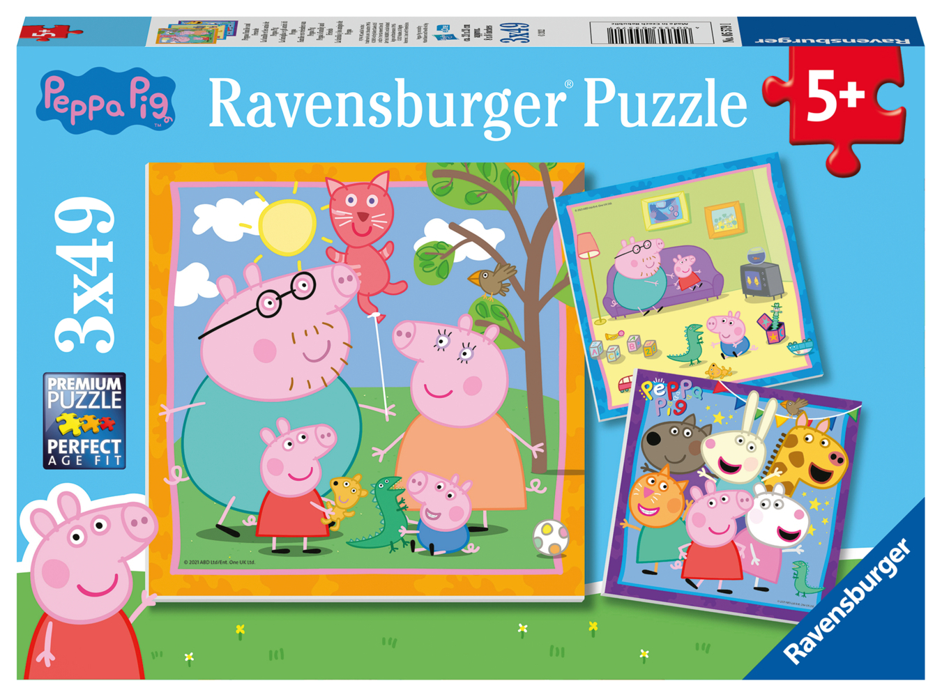 Ravensburger Kinderpuzzle 05579 - Peppas Familie und Freunde - 3x49 Teile Peppa Pig Puzzle für Kinder ab 5 Jahren main product photo