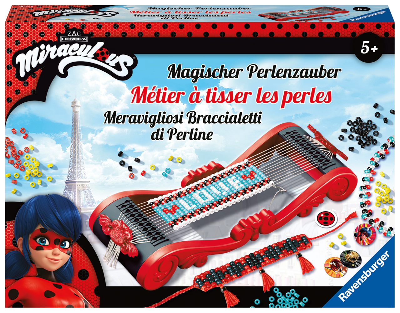 Ravensburger 18127 Magischer Perlenzauber Miraculous - Zauberhafte Armbänder aus bunten Perlen basteln, Kreatives Bastelset für Kinder ab 5 Jahren main product photo