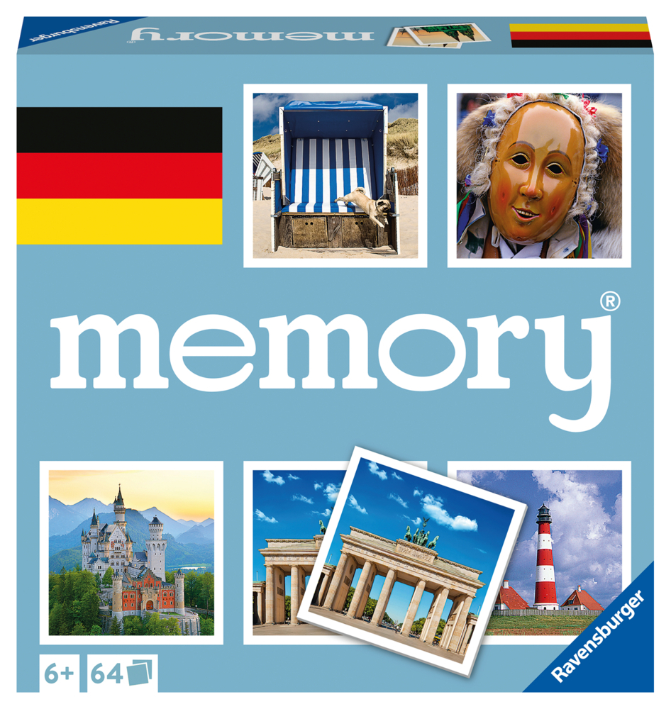Ravensburger Deutschland memory® - 20883 - der Spieleklassiker quer durch Deutschland, Merkspiel für 2-8 Spieler ab 6 Jahren main product photo