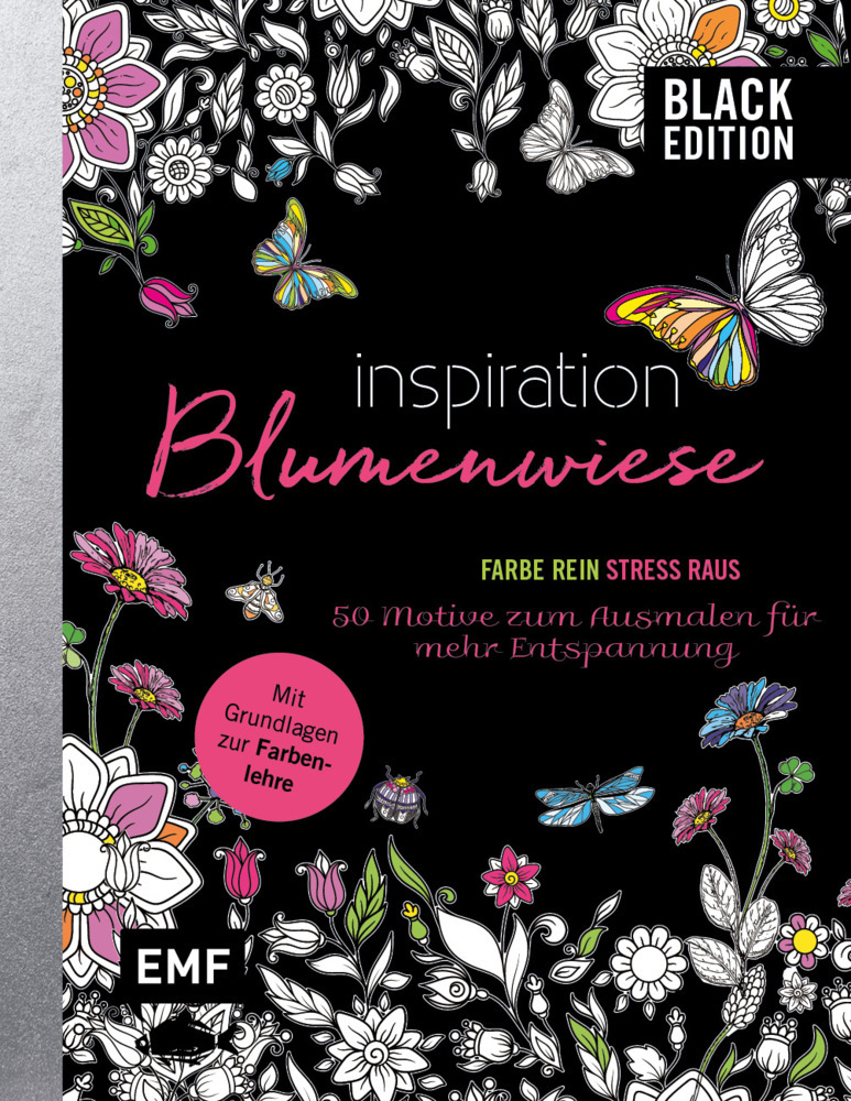 Black Edition: Blumenwiese - 50 Motive zum Ausmalen für mehr Entspannung main product photo