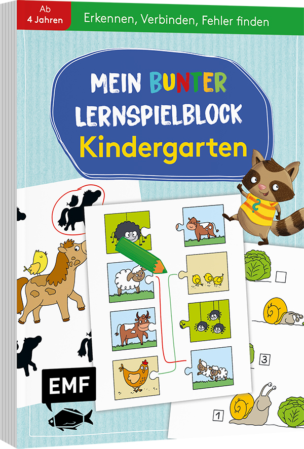 Mein bunter Lernspielblock - Kindergarten: Erkennen, Verbinden, Fehler finden main product photo