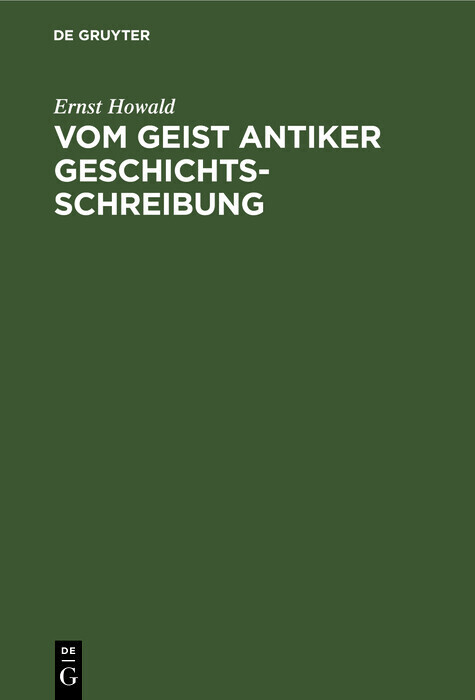 Vom Geist antiker Geschichtsschreibung main product photo