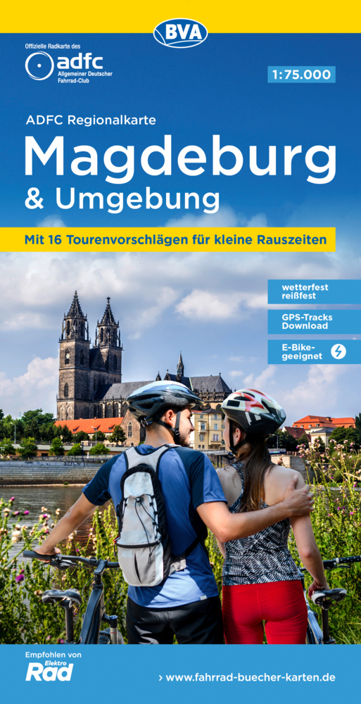 ADFC-Regionalkarte Magdeburg & Umgebung, 1:75.000, mit Tagestourenvorschlägen, reiß- und wetterfest, E-Bike-geeignet, GPS-Tracks-Download main product photo
