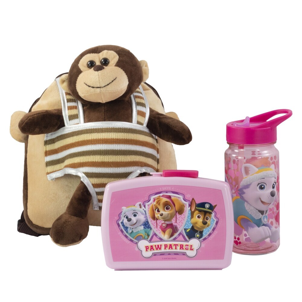 Plüschrucksack Max Monkey Girl mit Brotdose und Trinkflasche main product photo