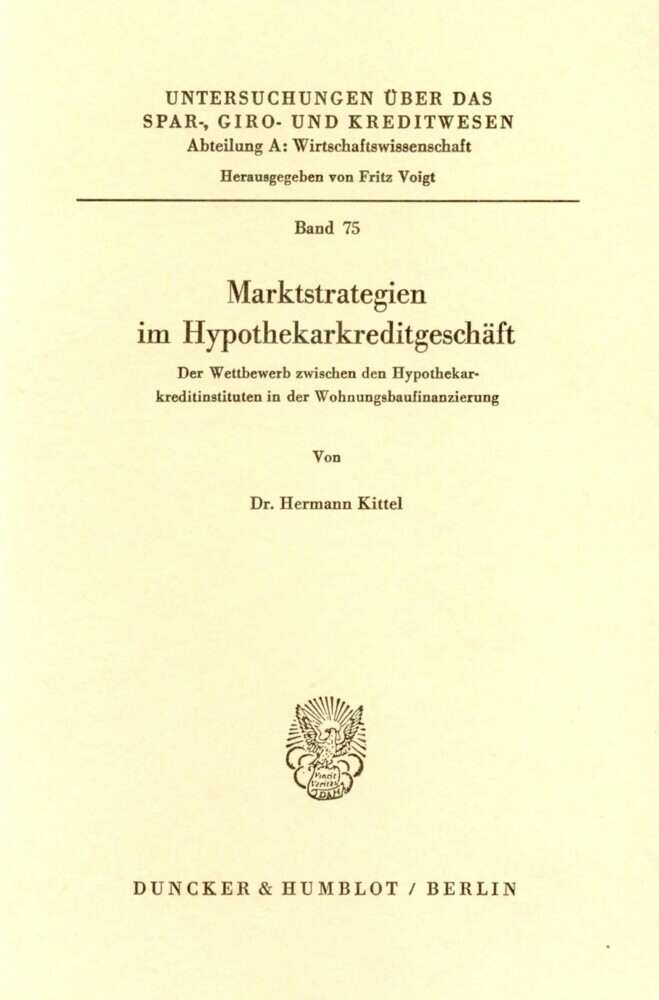 Marktstrategien im Hypothekarkreditgeschäft. main product photo