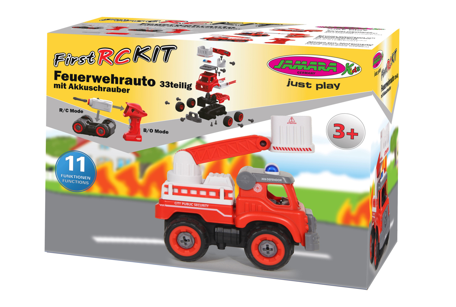 Jamara Feuerwehrauto First RC Kit 33teilig mit Akkuschrauber main product photo