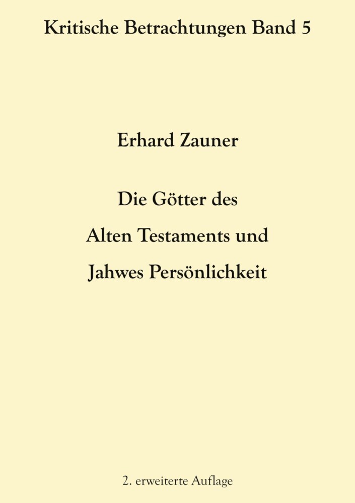 Die Götter des Alten Testamens und Jahwes Persönlichkeit main product photo
