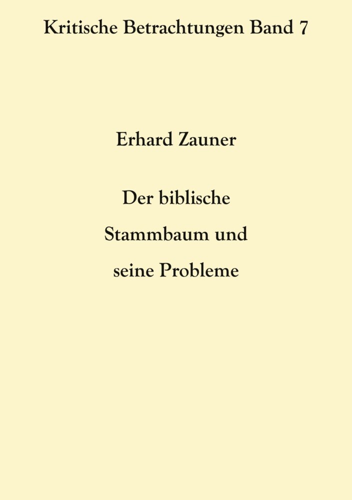 Der biblische Stammbaum und seine Probleme main product photo