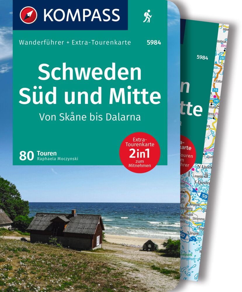 KOMPASS Wanderführer Schweden Süd und Mitte, Von Skåne bis Dalarna, 80 Touren mit Extra-Tourenkarte main product photo