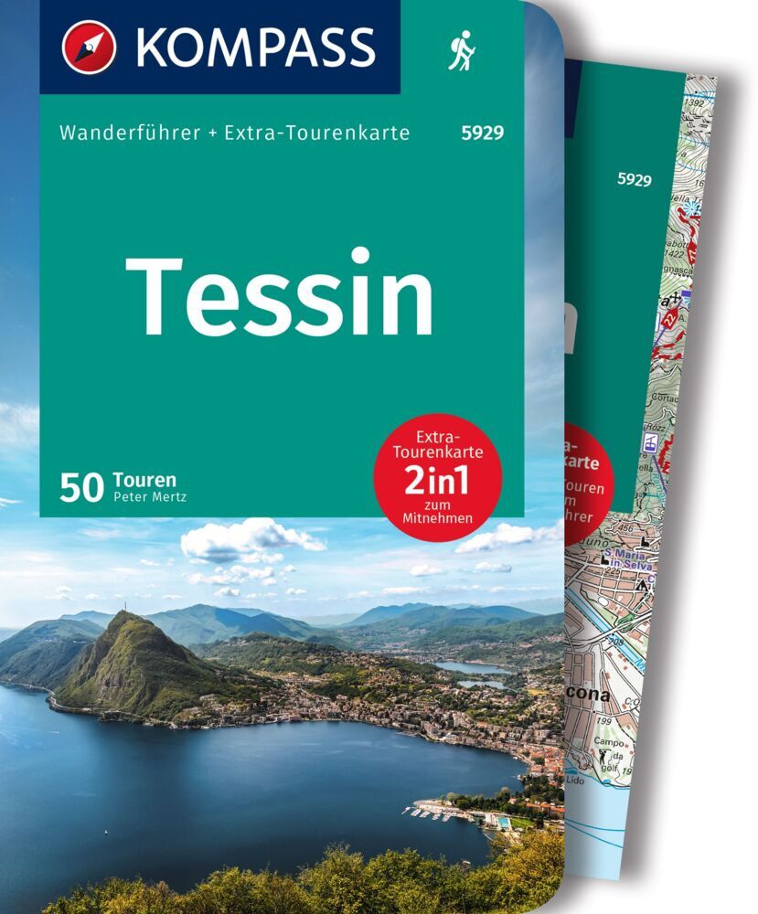 KOMPASS Wanderführer Tessin, 50 Touren mit Extra-Tourenkarte main product photo