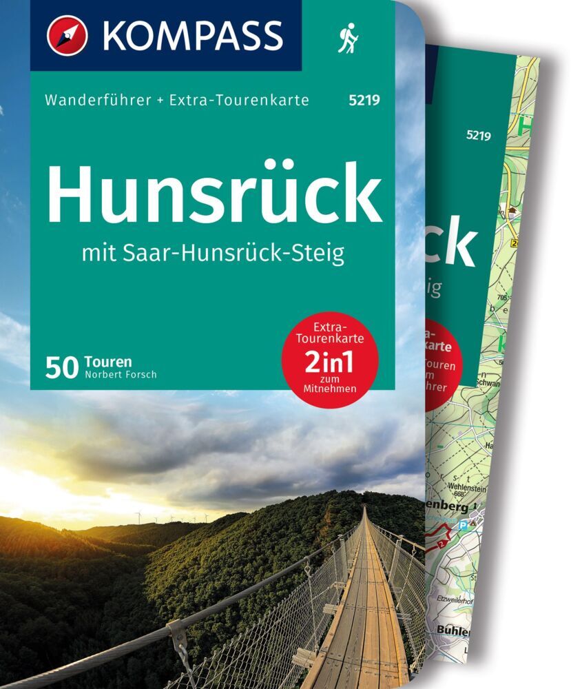 KOMPASS Wanderführer Hunsrück mit Saar-Hunsrück-Steig, 50 Touren mit Extra-Tourenkarte main product photo