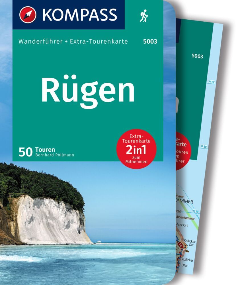 KOMPASS Wanderführer Rügen, 50 Touren mit Extra-Tourenkarte main product photo