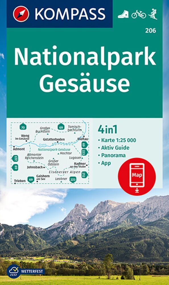 KOMPASS Wanderkarte 206 Nationalpark Gesäuse 1:25.000 main product photo