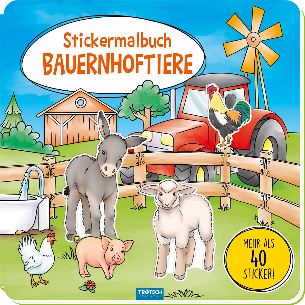 Trötsch Malbuch Stickermalbuch Bauernhoftiere main product photo