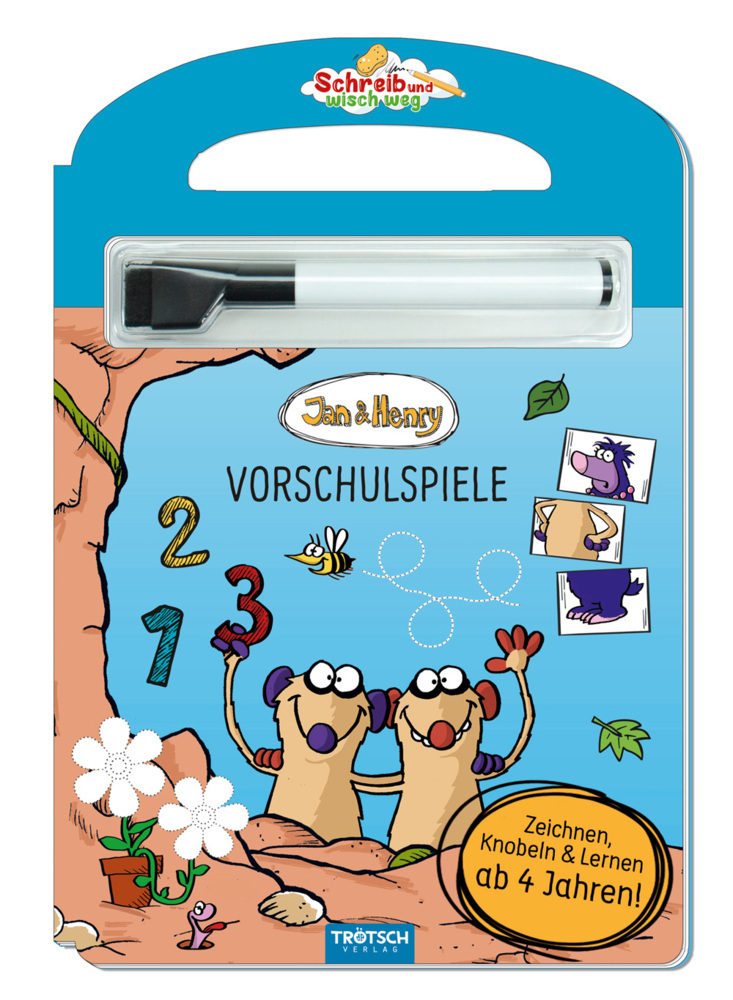 Trötsch Jan und Henry Schreib und wisch weg Pappenbuch Vorschulspiele main product photo
