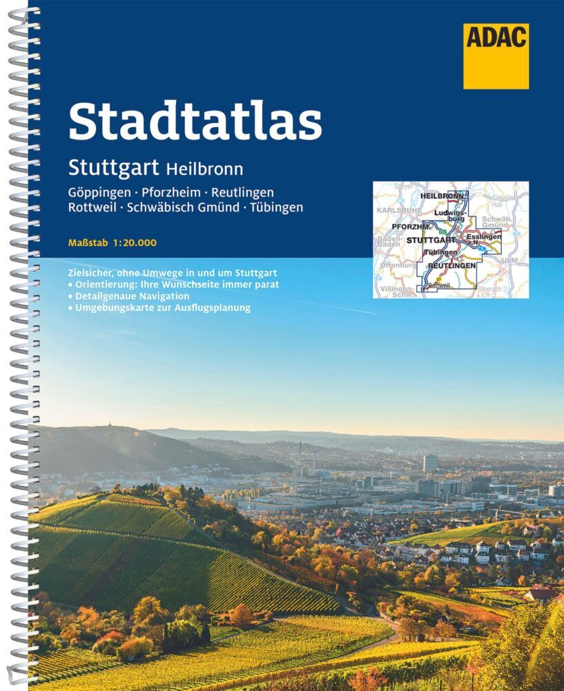 ADAC Stadtatlas Stuttgart, Heilbronn 1:20.000 main product photo