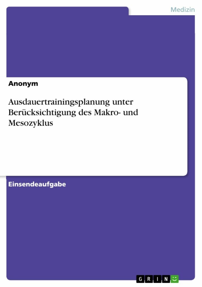 Ausdauertrainingsplanung unter Berücksichtigung des Makro- und Mesozyklus main product photo