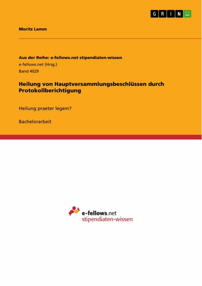 Heilung von Hauptversammlungsbeschlüssen durch Protokollberichtigung main product photo