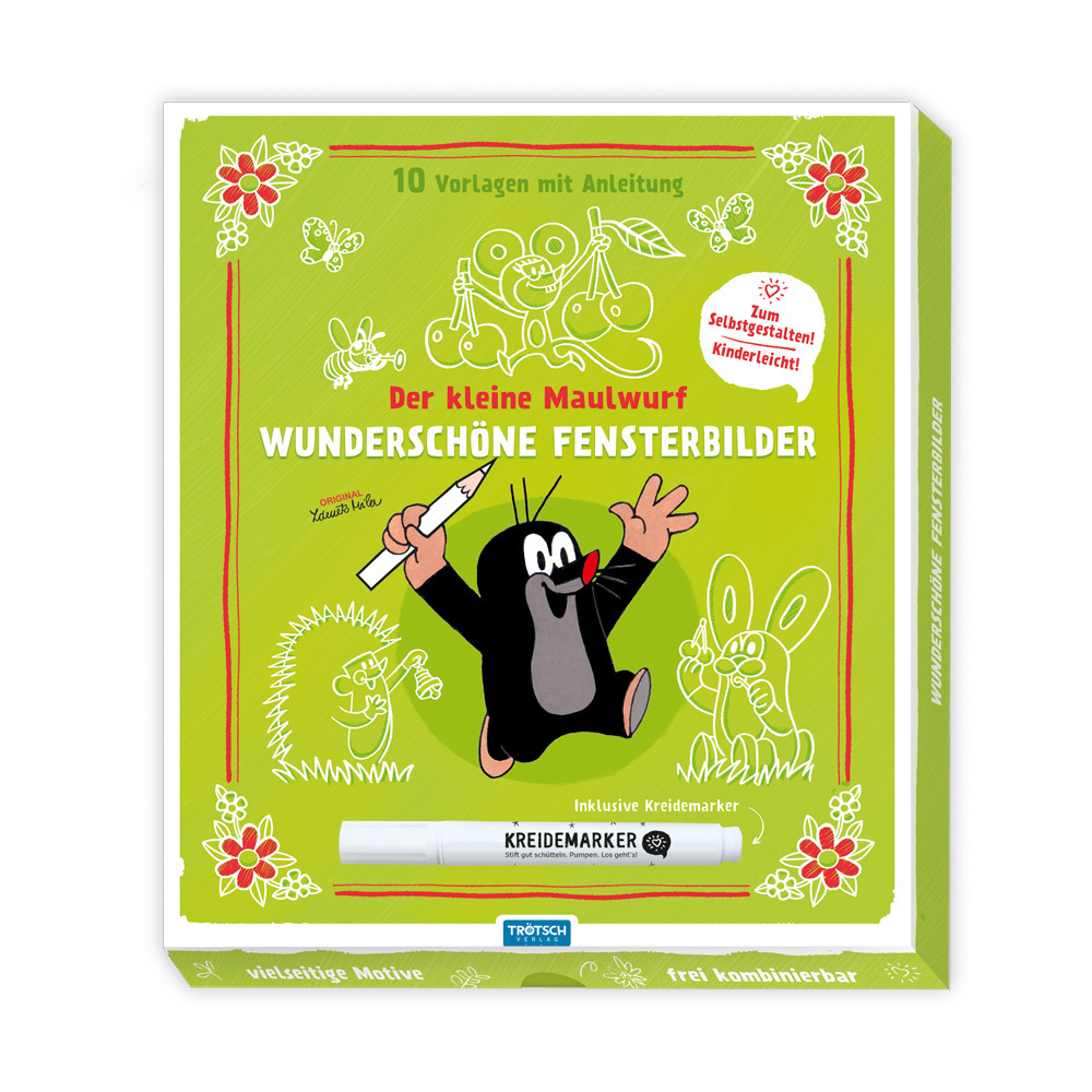 Trötsch Der kleine Maulwurf Mappe mit Vorlagen und Kreidemarker Wunderschöne Fensterbilder mit Kreidemarker main product photo