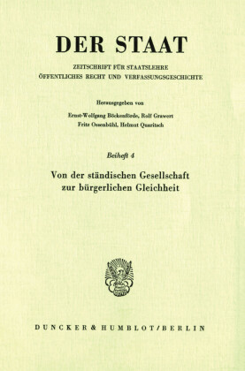 Von der ständischen Gesellschaft zur bürgerlichen Gleichheit.