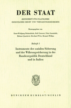Instrumente der sozialen Sicherung und der Währungssicherung in der Bundesrepublik Deutschland und in Italien.