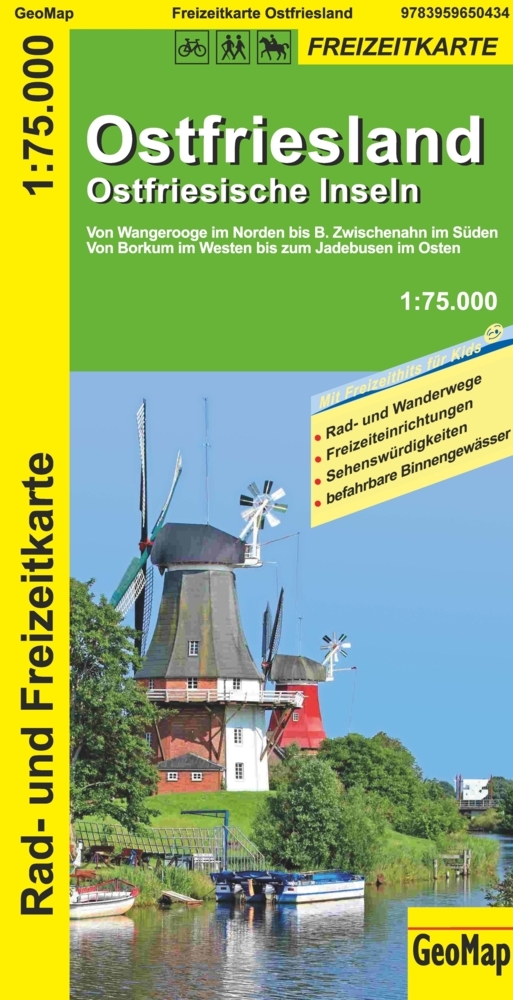 Ostfriesland Ostfriesische Inseln 1:75.000 Rad- und Freizeitkarte main product photo