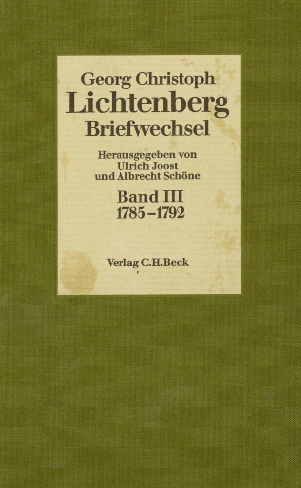 Lichtenberg Briefwechsel Bd. 3: 1785-1792 main product photo