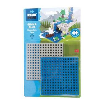Plus-Plus 2 Basis Steckplatten blau grau