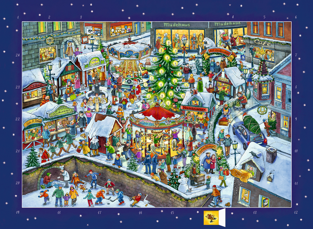 Wimmeliger Weihnachtsmarkt, Wandkalender main product photo