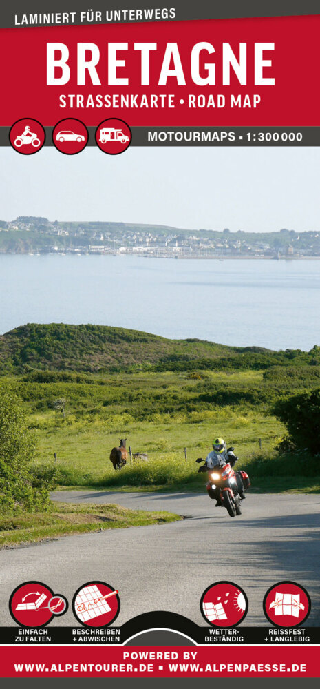 MoTourMaps Bretagne Auto- und Motorradkarte 1:300.000 main product photo