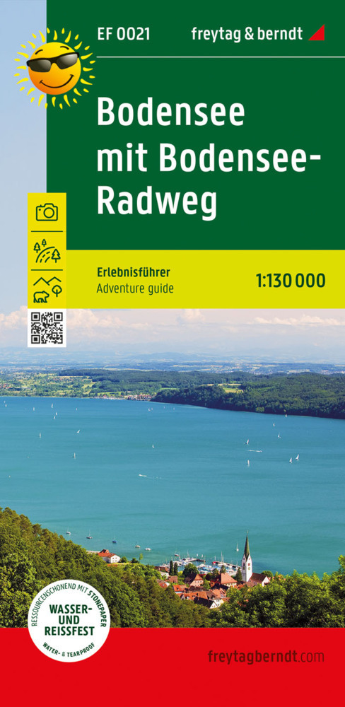 Bodensee mit Bodensee-Radweg, Erlebnisführer 1:130.000, freytag & berndt, EF 0021 main product photo