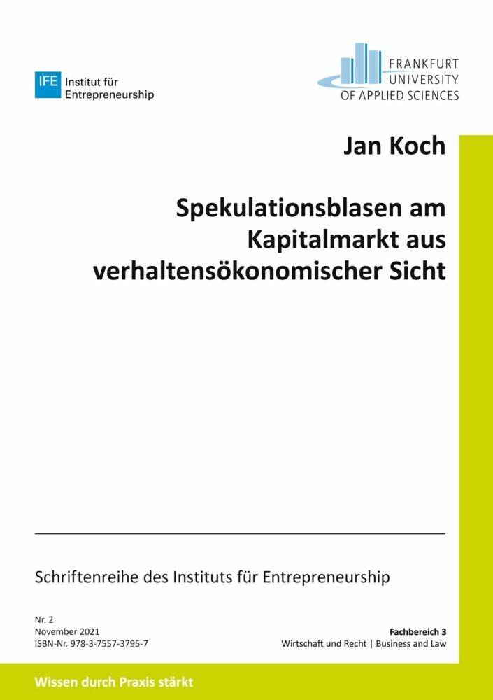 Spekulationsblasen am Kapitalmarkt aus verhaltensökonomischer Sicht main product photo