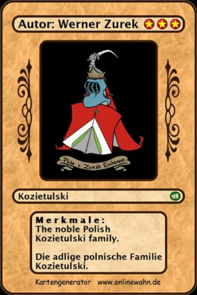 The noble Polish Kozietulski family. Die adlige polnische Familie Kozietulski. main product photo