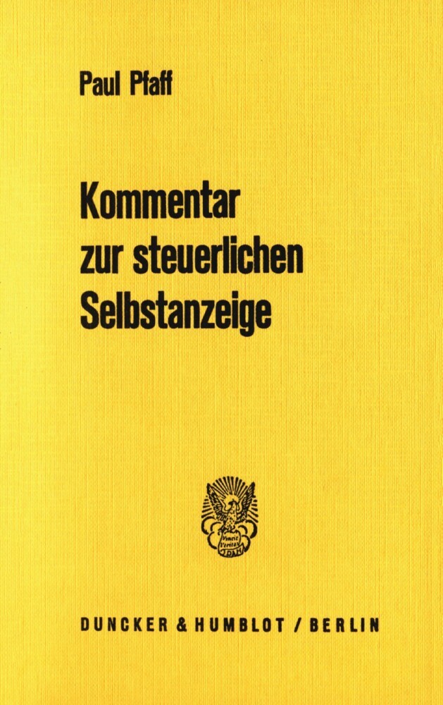 Kommentar zur steuerlichen Selbstanzeige. main product photo