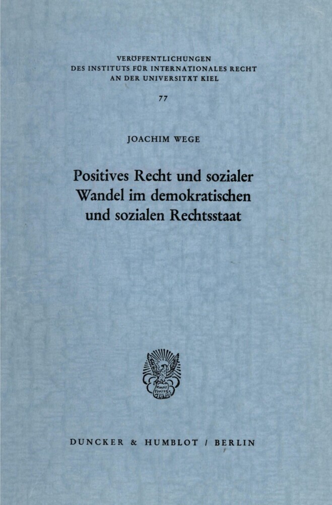 Positives Recht und sozialer Wandel im demokratischen und sozialen Rechtsstaat. main product photo