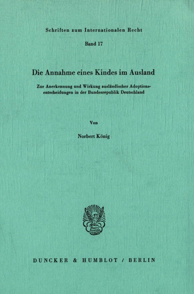 Die Annahme eines Kindes im Ausland. main product photo